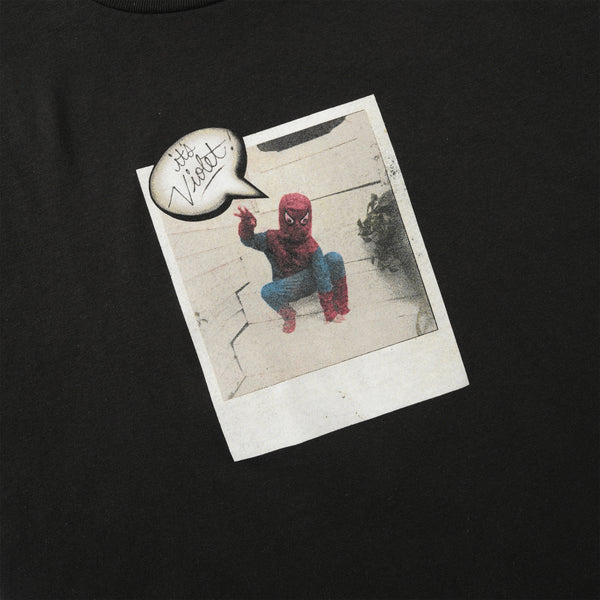 Violet Spiderman Polaroid Tee, Black