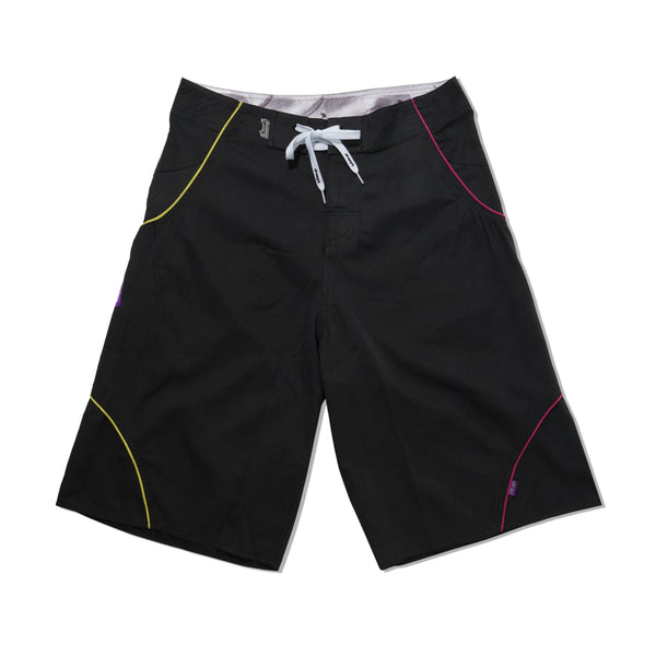Always Do What You Should Do A.I Wrapped Boardshorts, Black / Yellow & Fuchsia