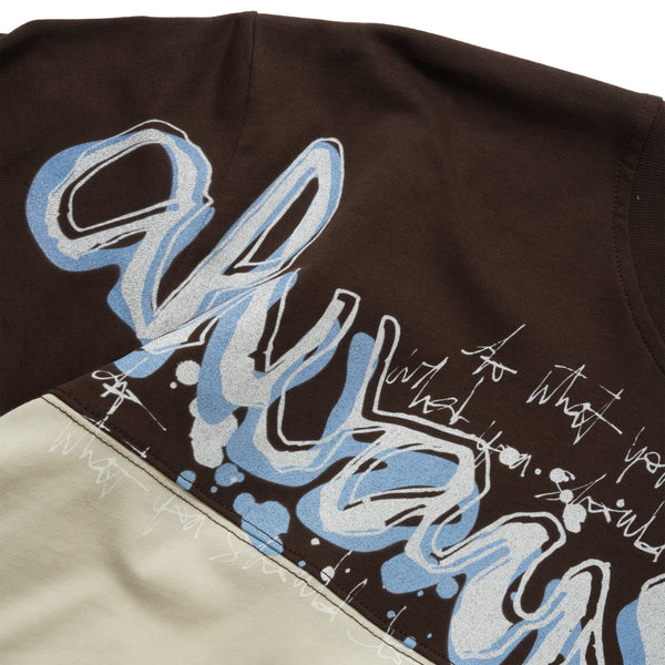Always Do What You Should Do Waza Panelled Tee, Cream / Brown