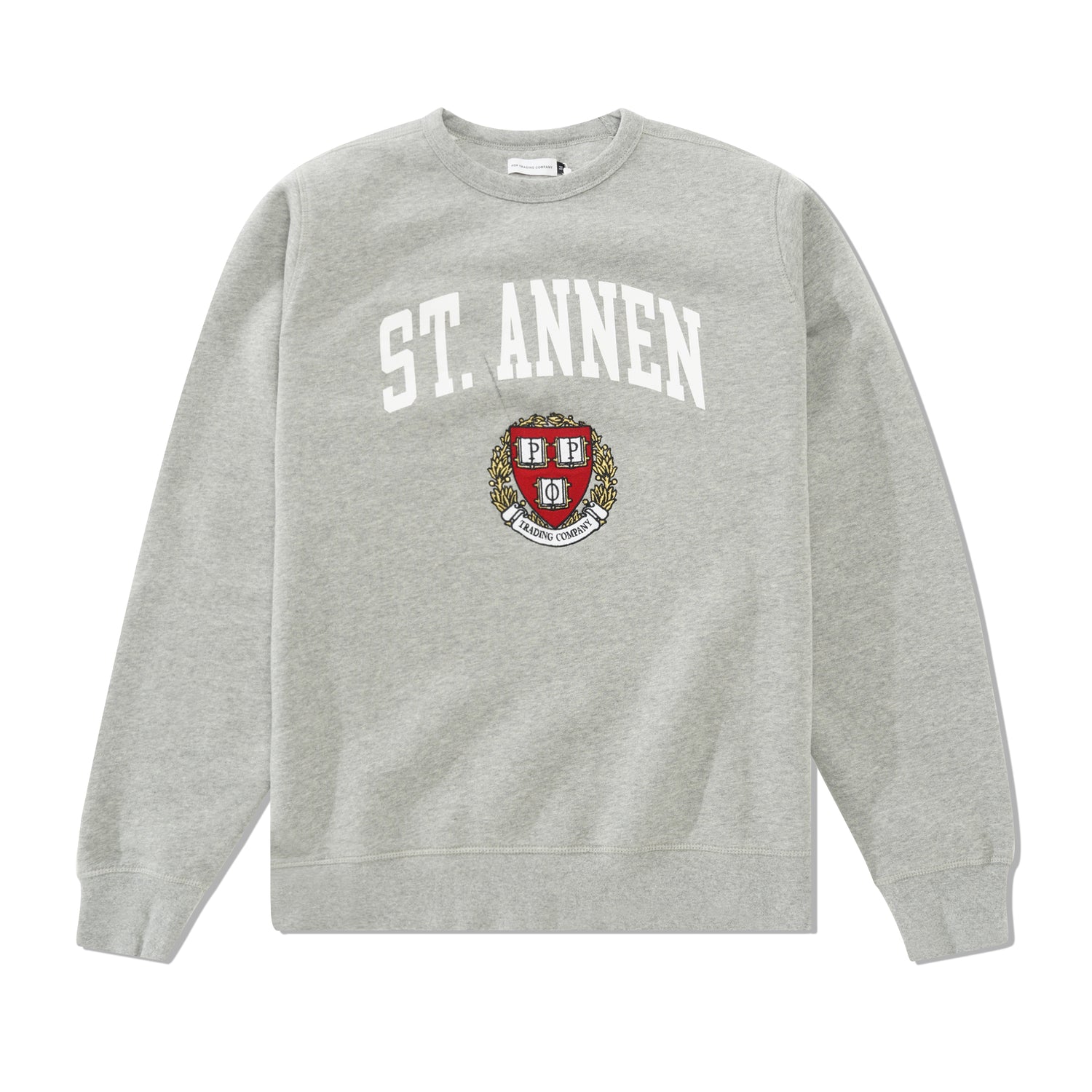 St Annen Crest Crewneck, Grey Heather