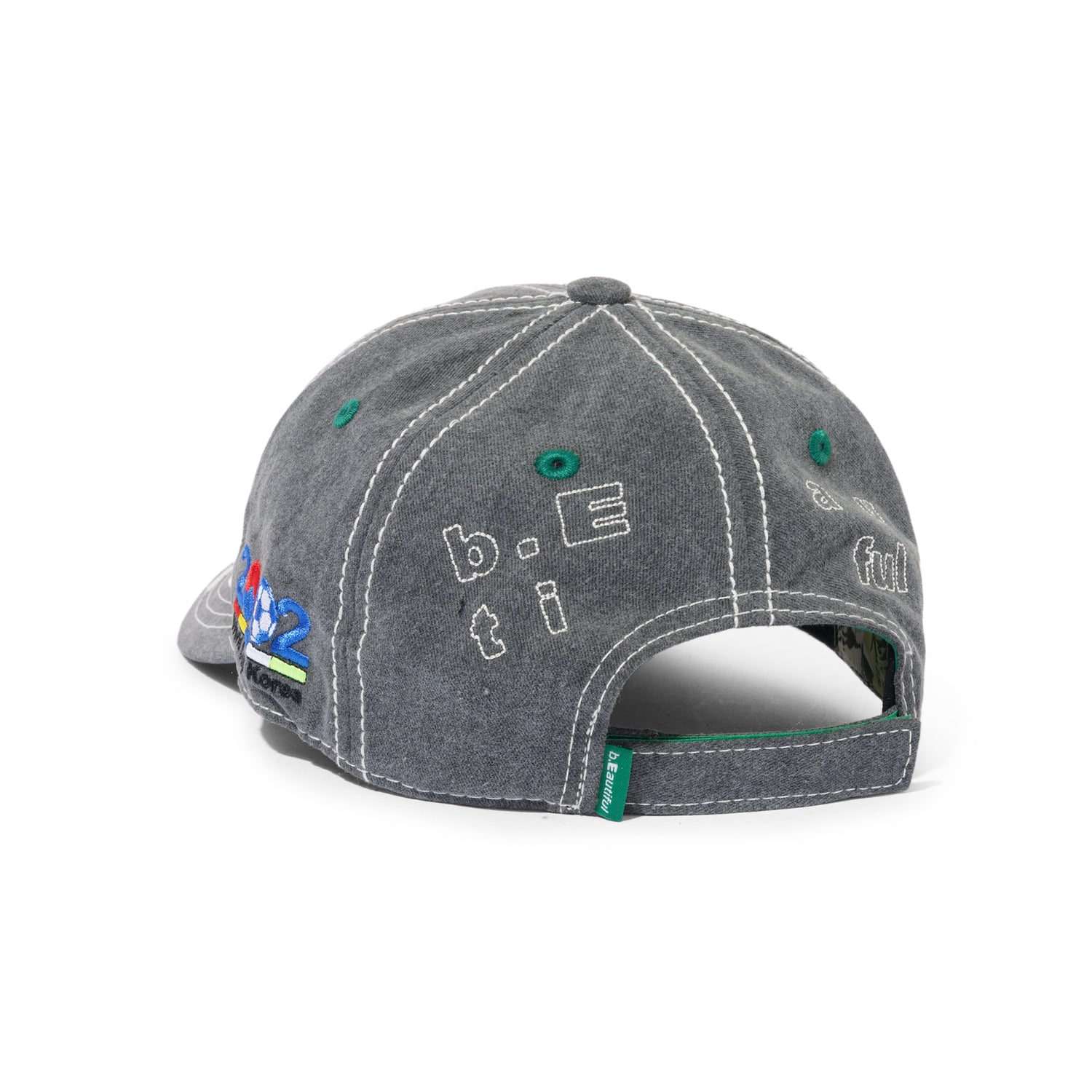 2002 6 Panel Hat, Washed Black