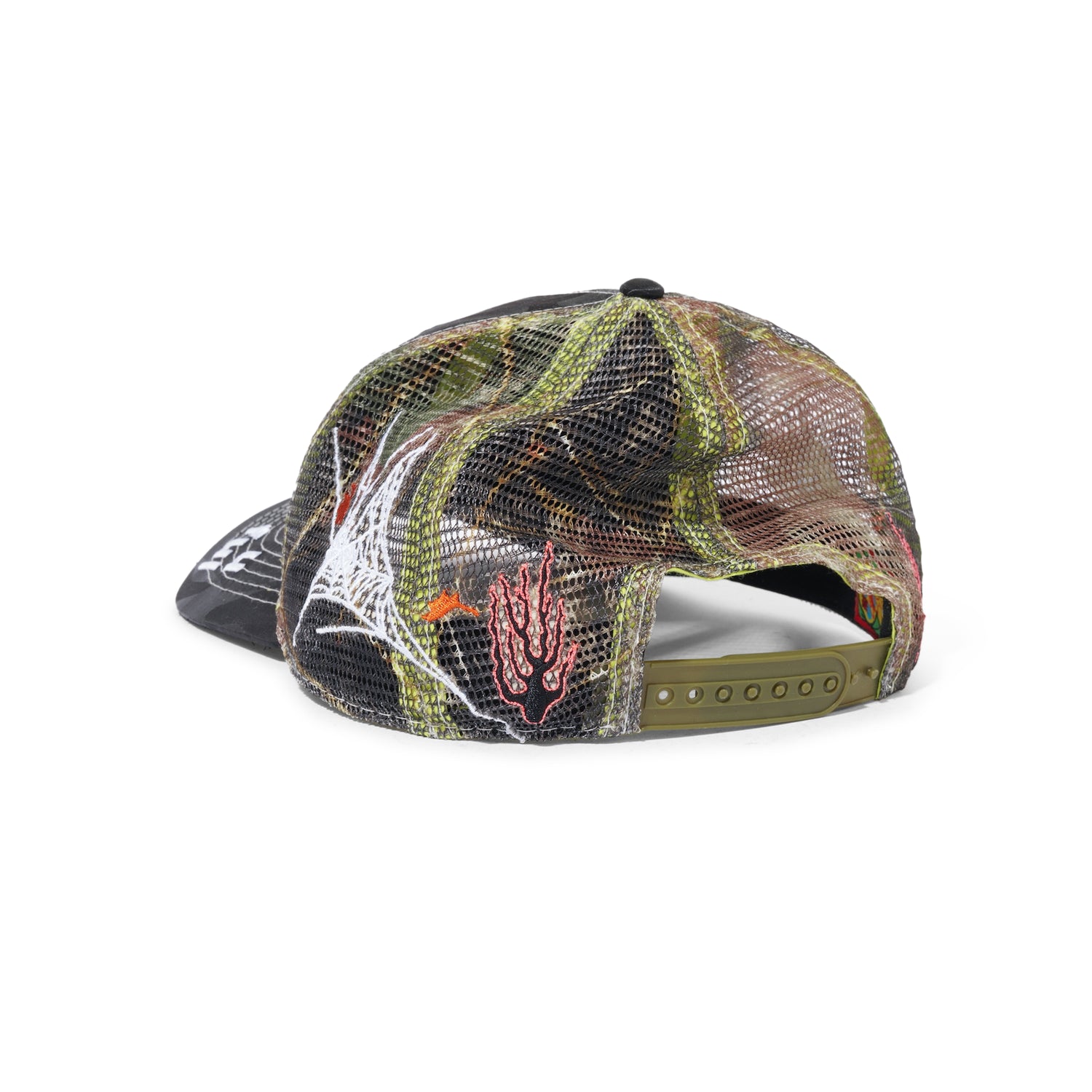 Biyu Trucker Hat, Satin Black Camo