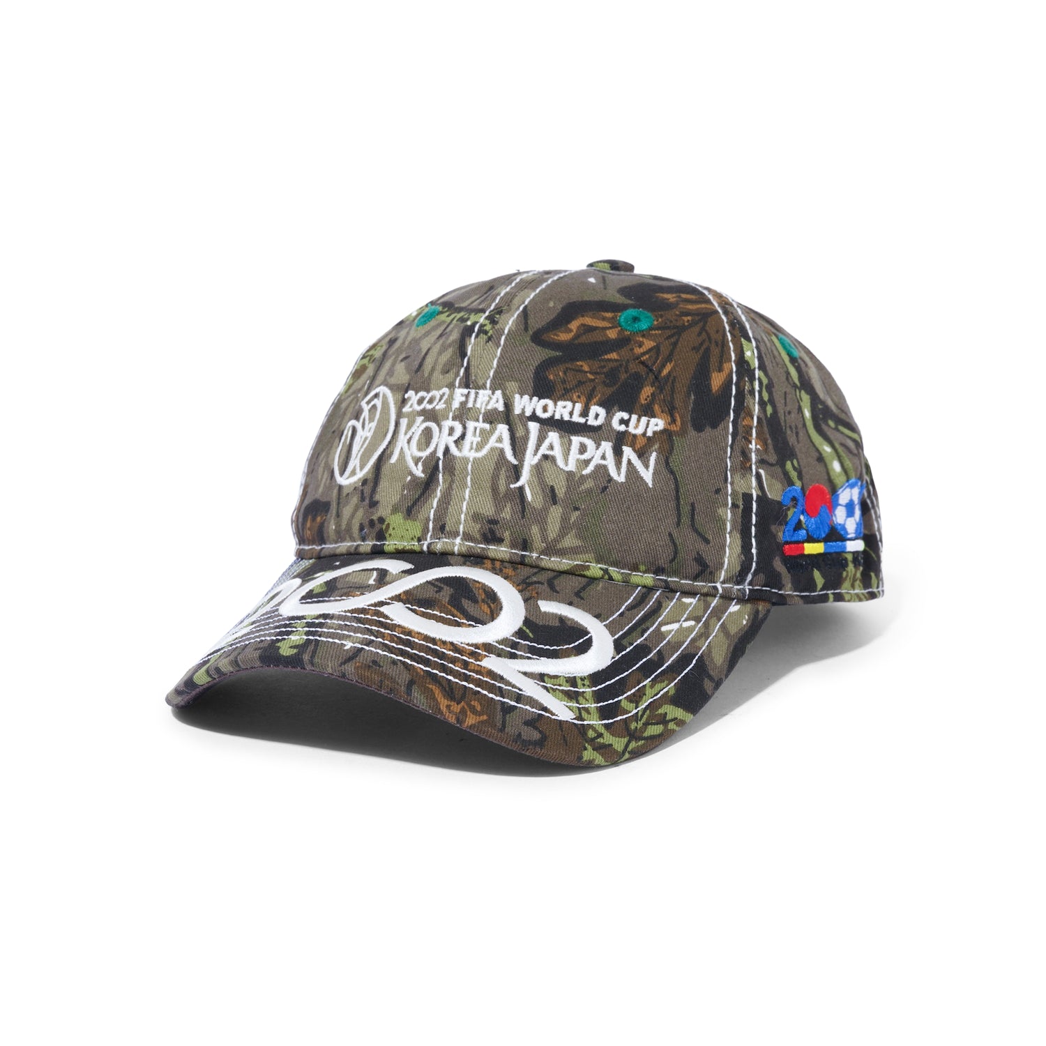 2002 6 Panel Hat, Camo / White