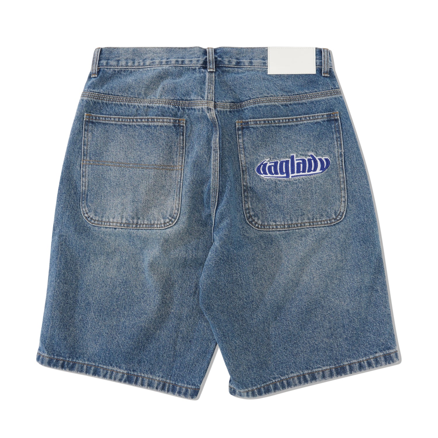 Warped Denim Shorts, Acid Wash