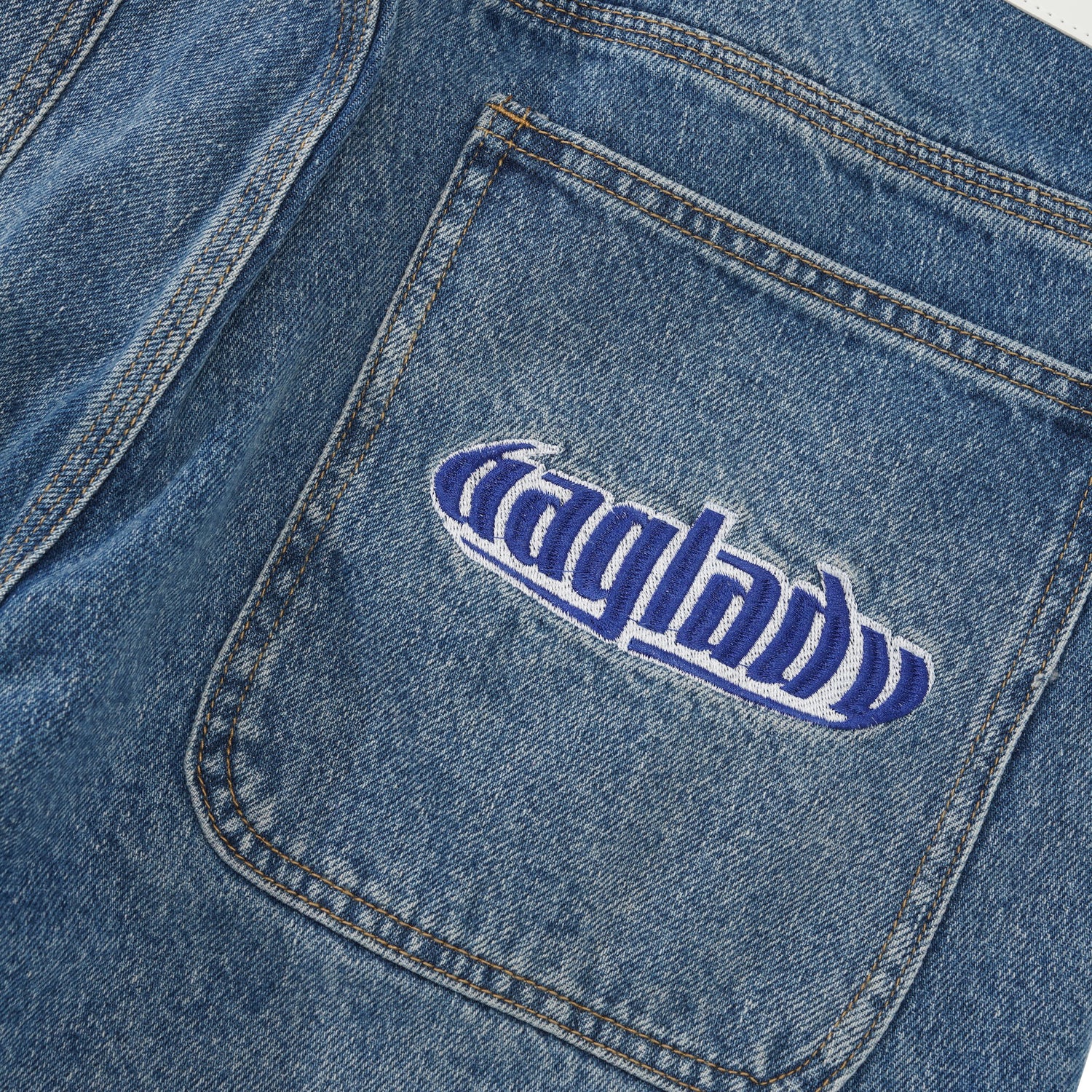Warped Denim Shorts, Acid Wash
