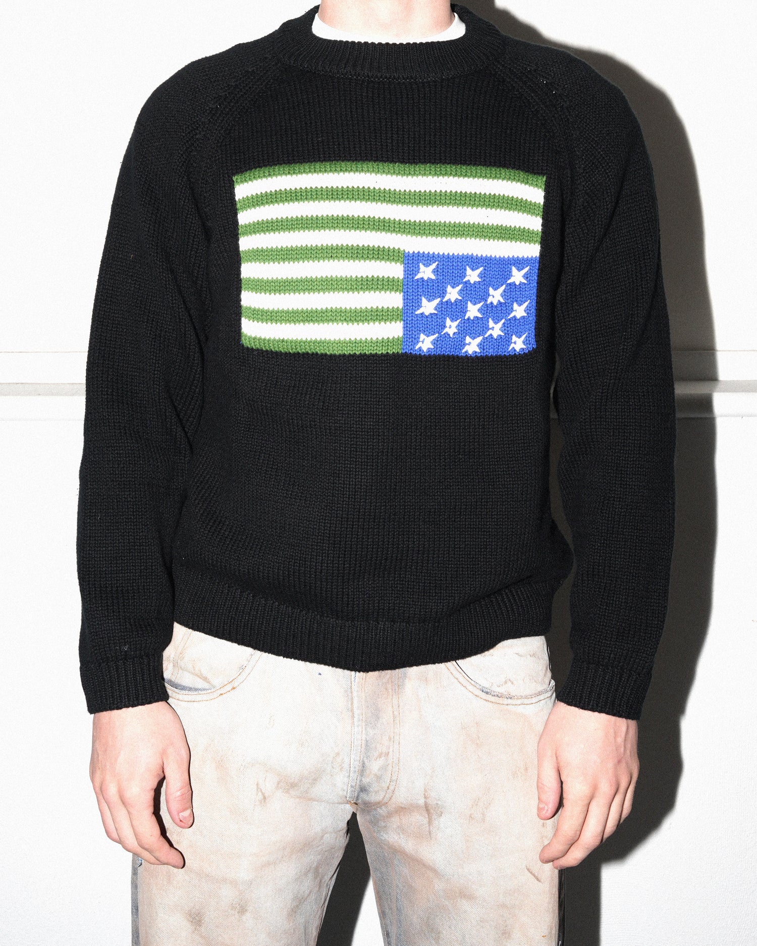 C-Star Flag Woven Sweater, Black