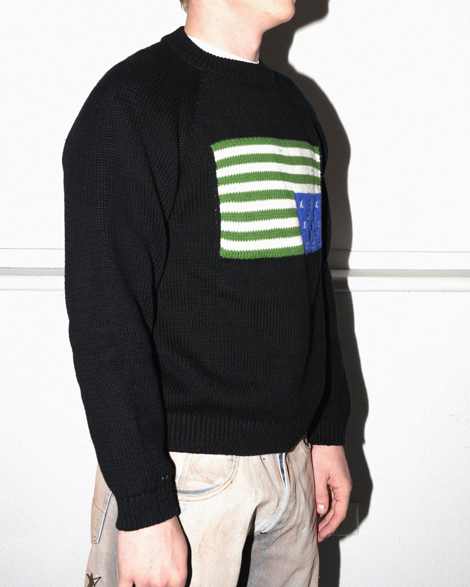 C-Star Flag Woven Sweater, Black