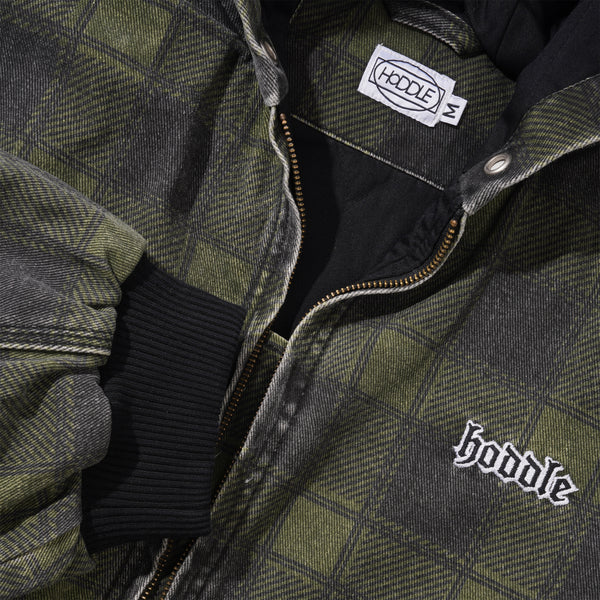 Hoddle Hoddle Hooded Quilted Denim Jacket, Plaid