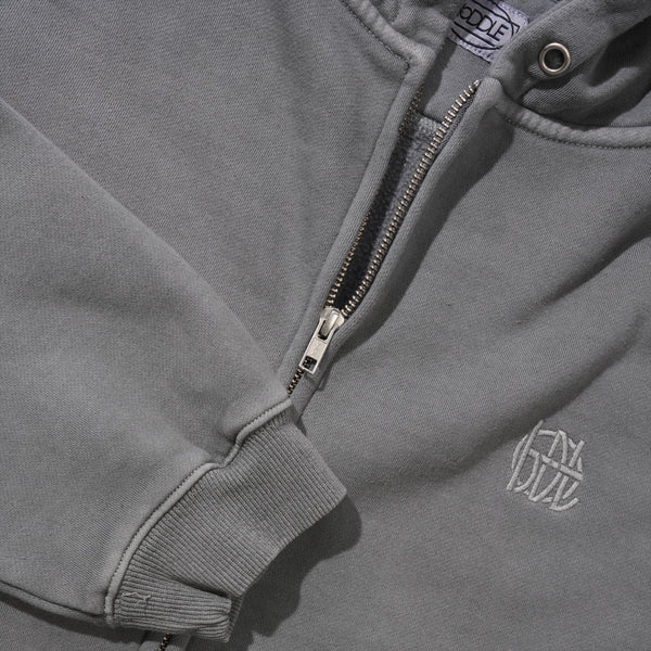 Hoddle Hoddle Monogram Zip Hood, Washed Grey