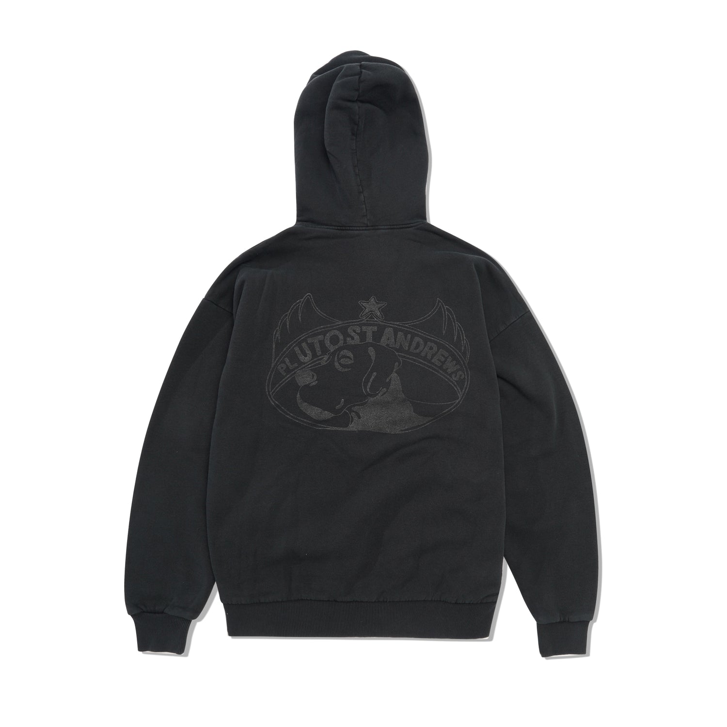 Cow Pullover Hood, Washed Black