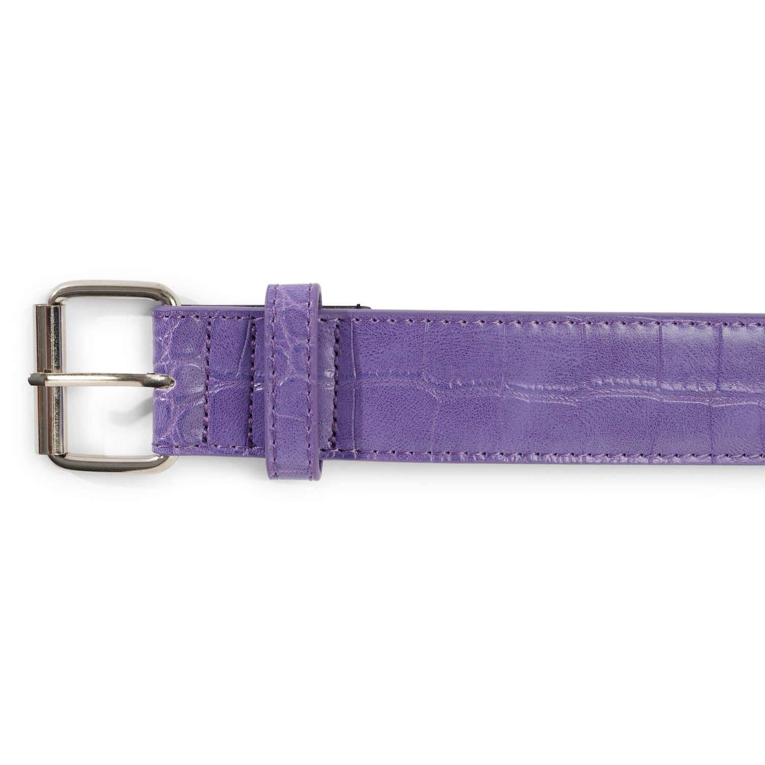 Croc Skin Belt, Purple