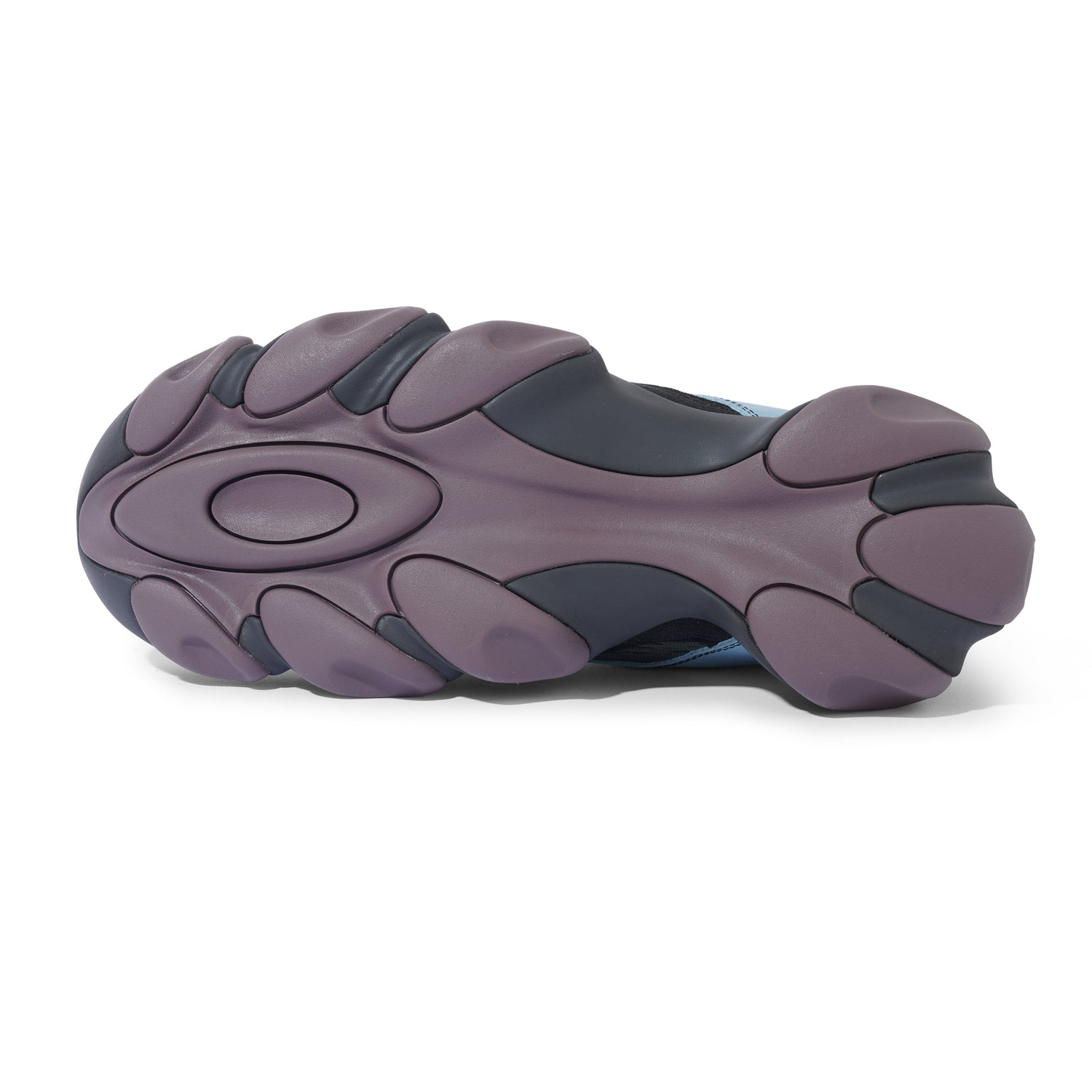 Ostrich Flesh Sandal, Stone Blue / Black