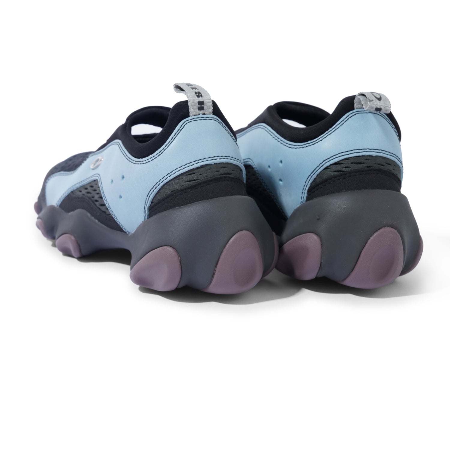 Ostrich Flesh Sandal, Stone Blue / Black