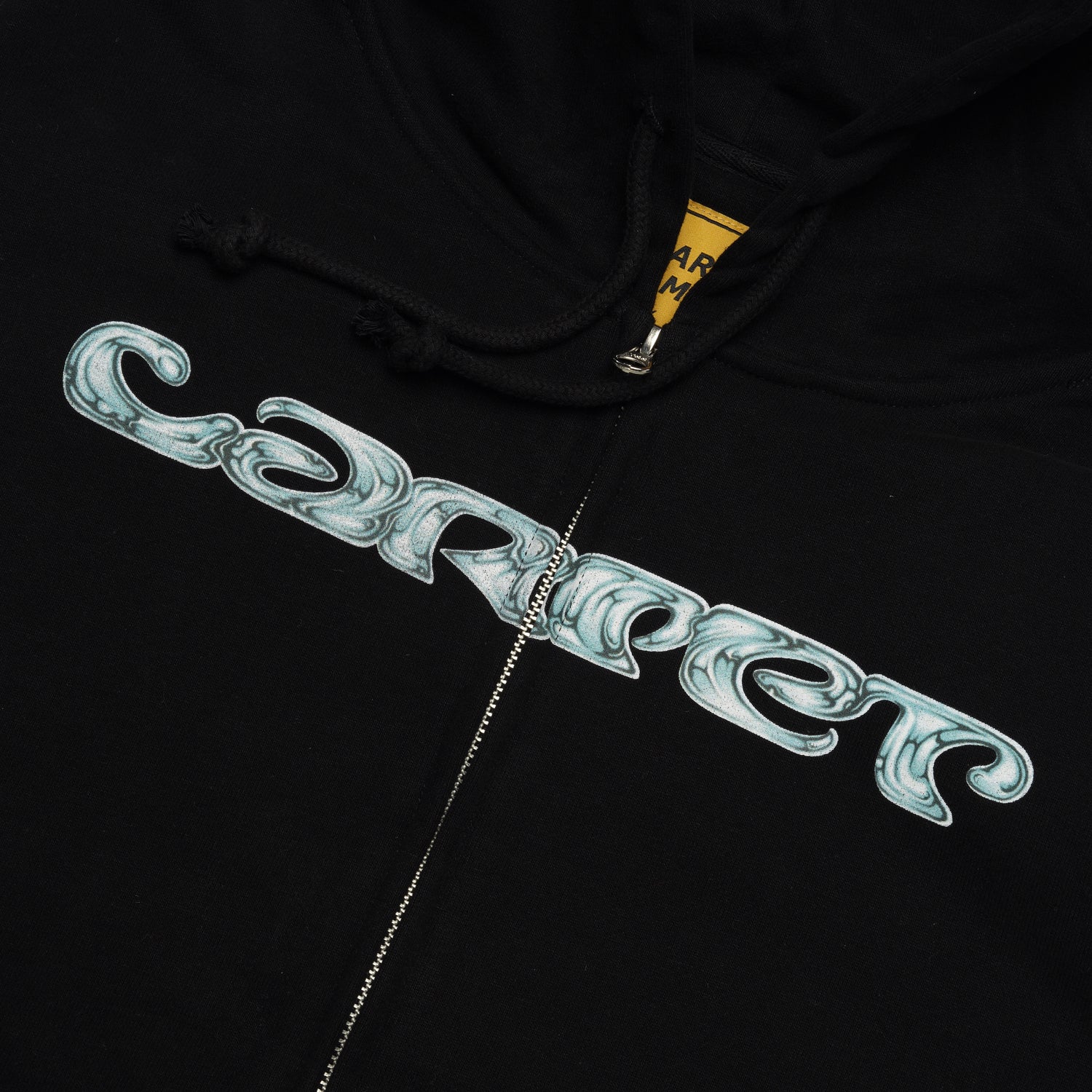Chrome Zip Up Hood, Black