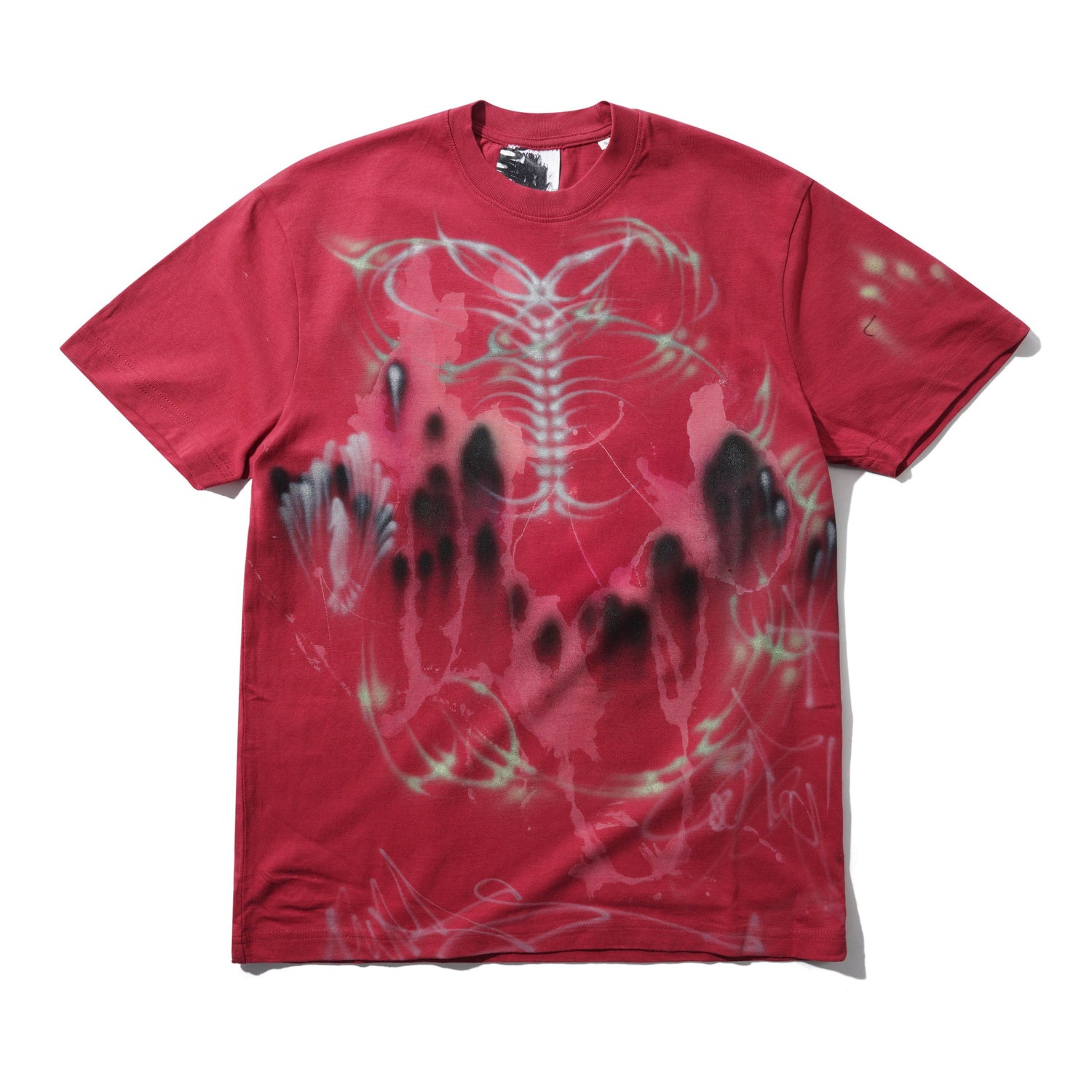 1 Of 1 Bleached / Airbrushed Tee, Red