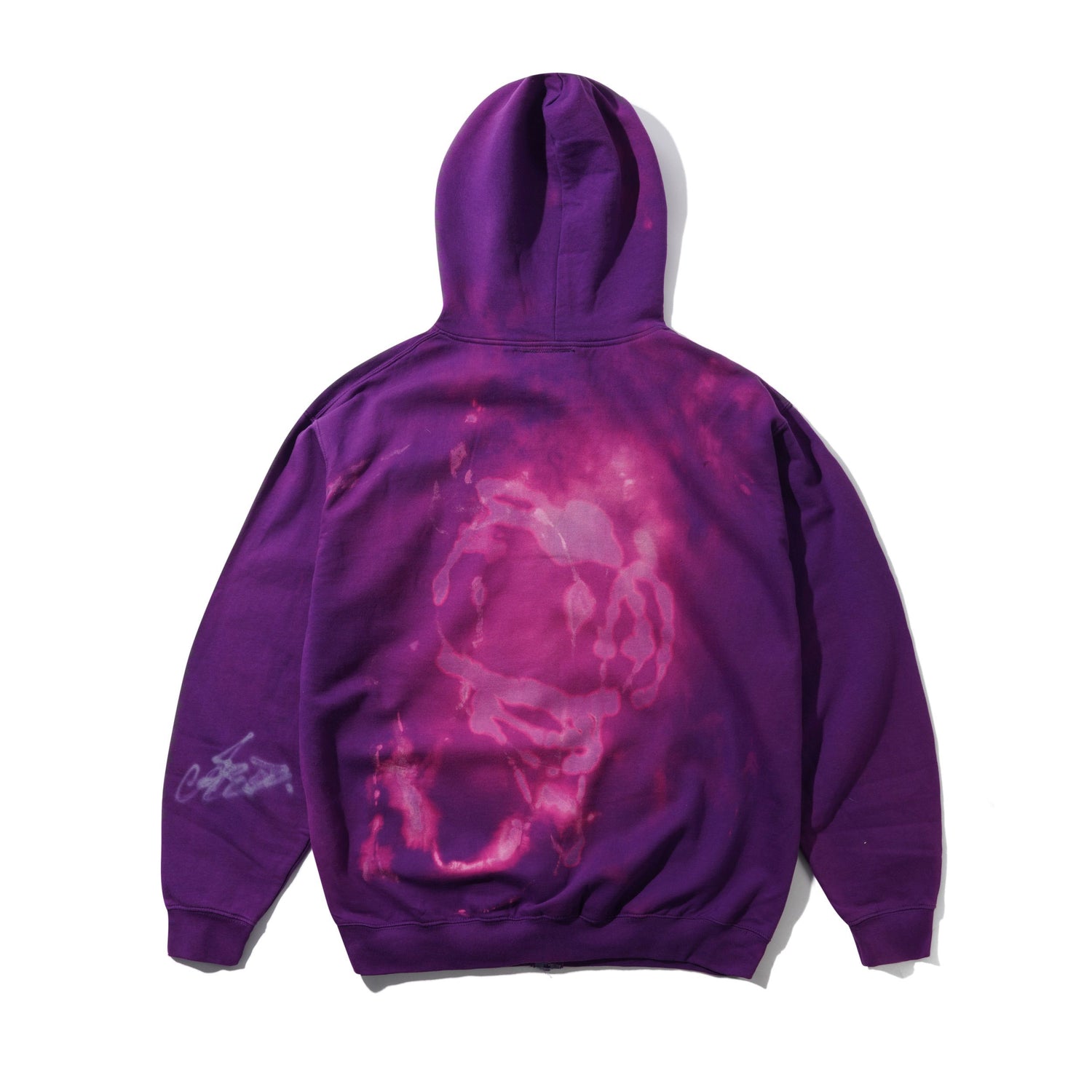 1 Of 1 Bleached / Airbrushed Zip-Thru Pullover Hood, Purple