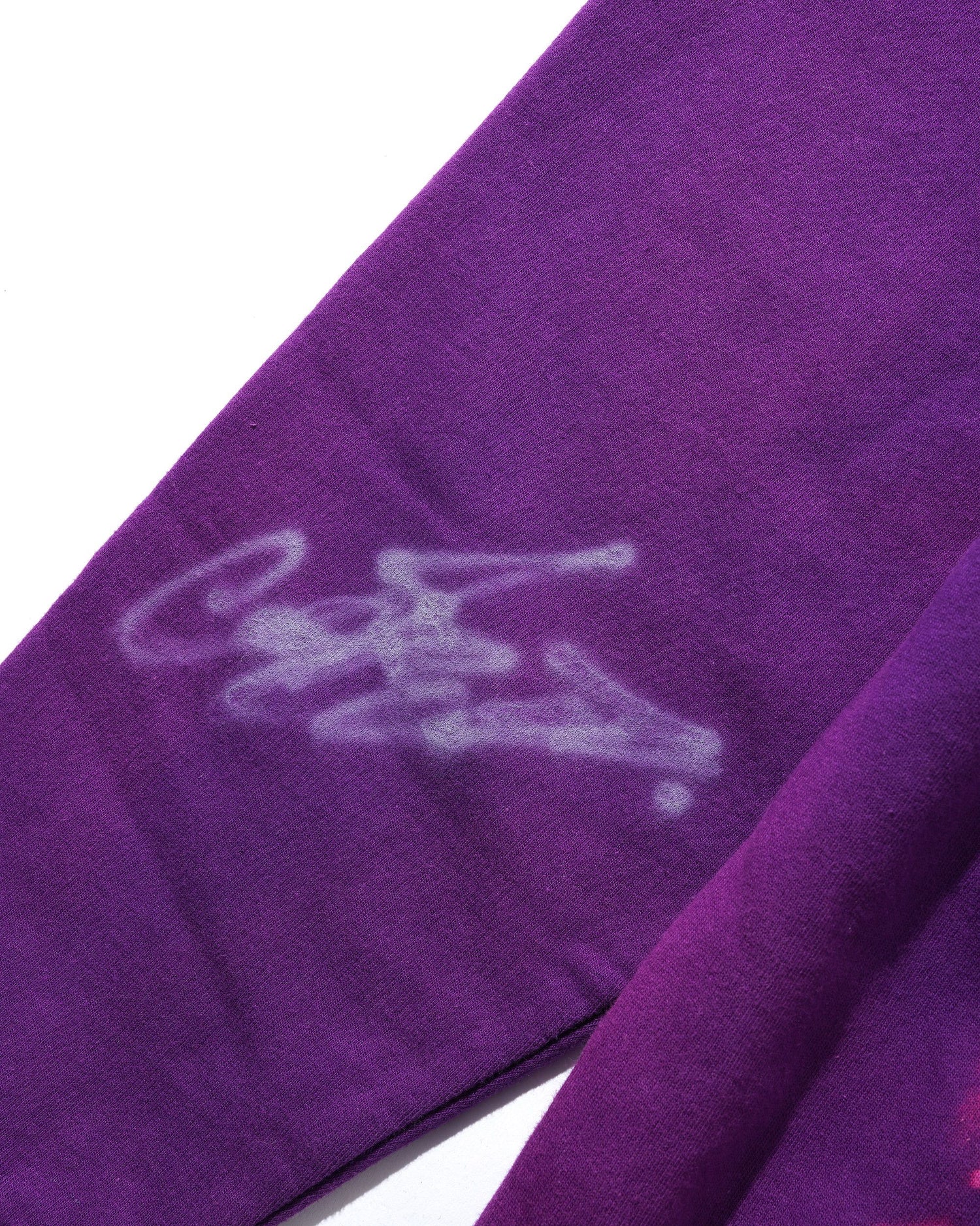 1 Of 1 Bleached / Airbrushed Zip-Thru Pullover Hood, Purple