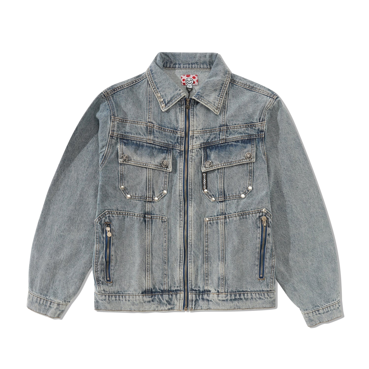 Denim Zip Up Jacket, Blue
