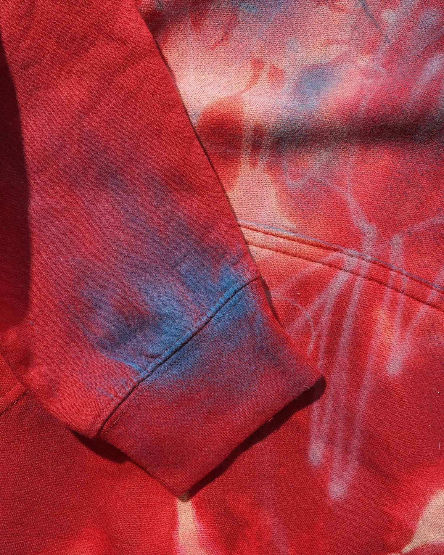 1 Of 1 Bleached / Airbrushed Pullover Hood, Red