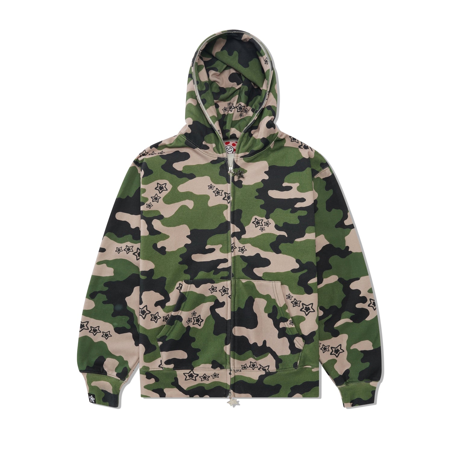 Star Full Zip Hood, Green Camo