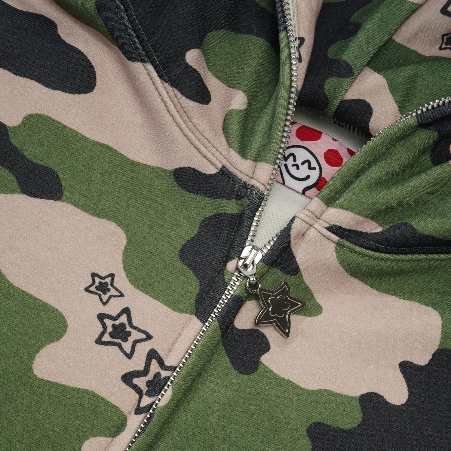 Star Full Zip Hood, Green Camo