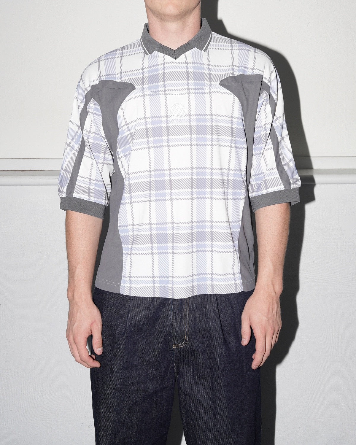 Paneled 3/4 Sleeve Polo, Ice