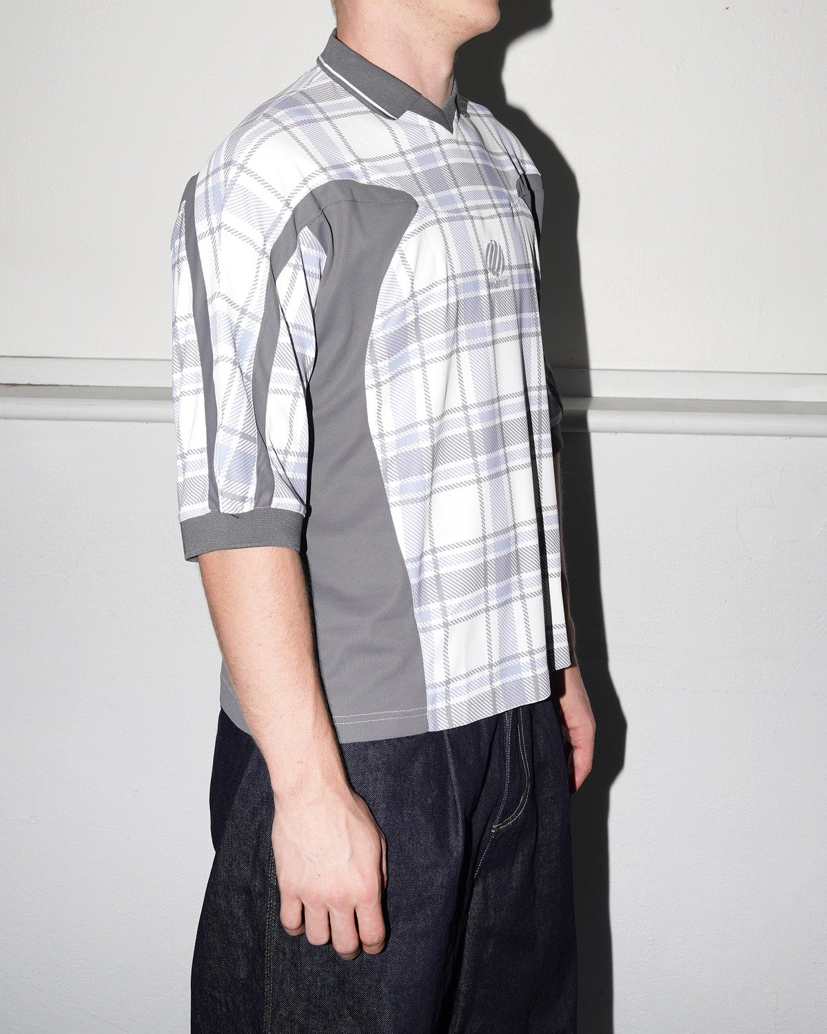 Paneled 3/4 Sleeve Polo, Ice