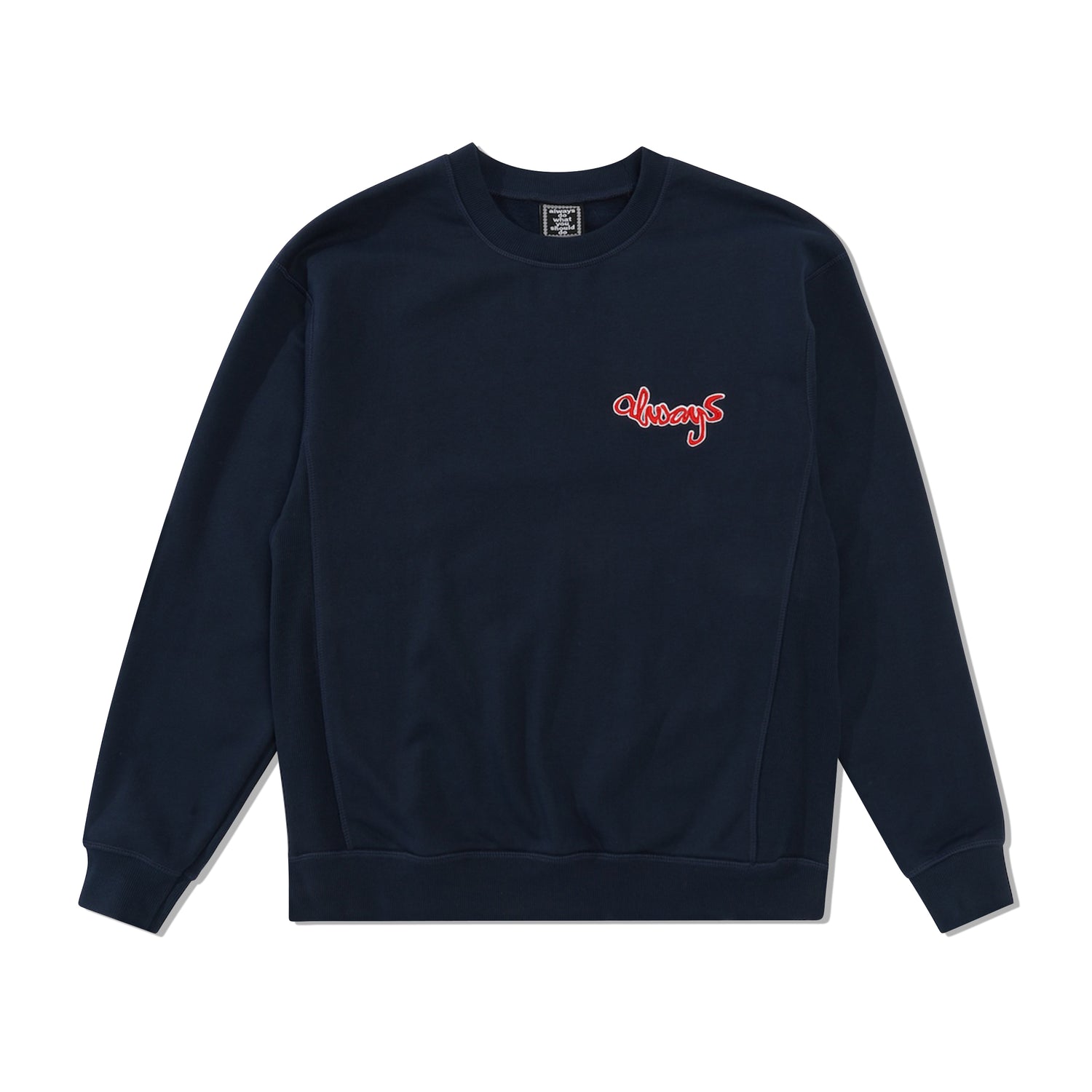 Zach Logo Embroidered Crewneck, Navy