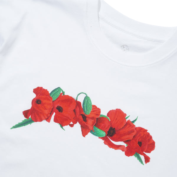 Dancer Poppy Flowers Tee, White