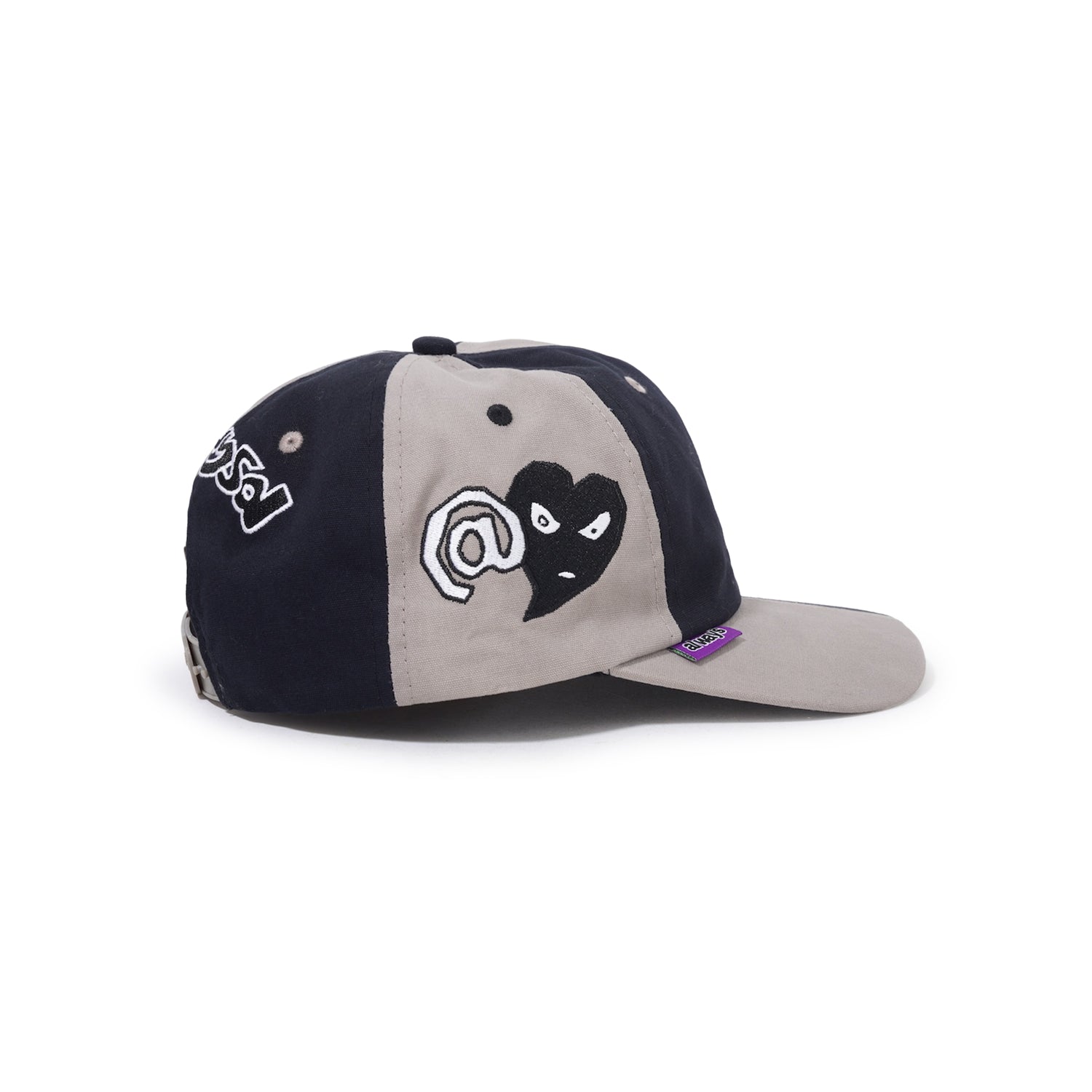 Mixed 6 Panel Hat, Grey / Black