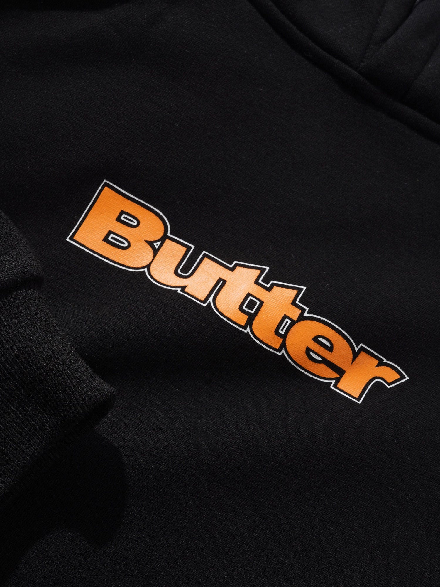 Outline Logo Pullover Hood, Black