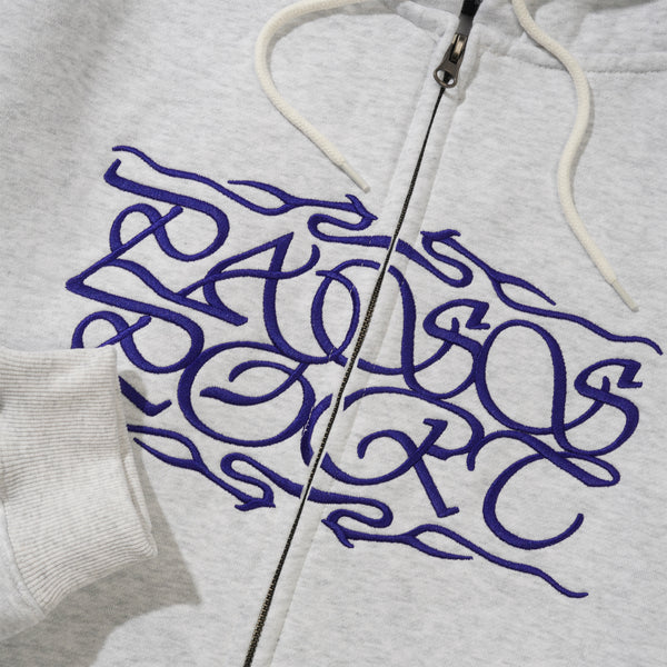 Pass~Port Calligraphy Zip Hood, White Marle