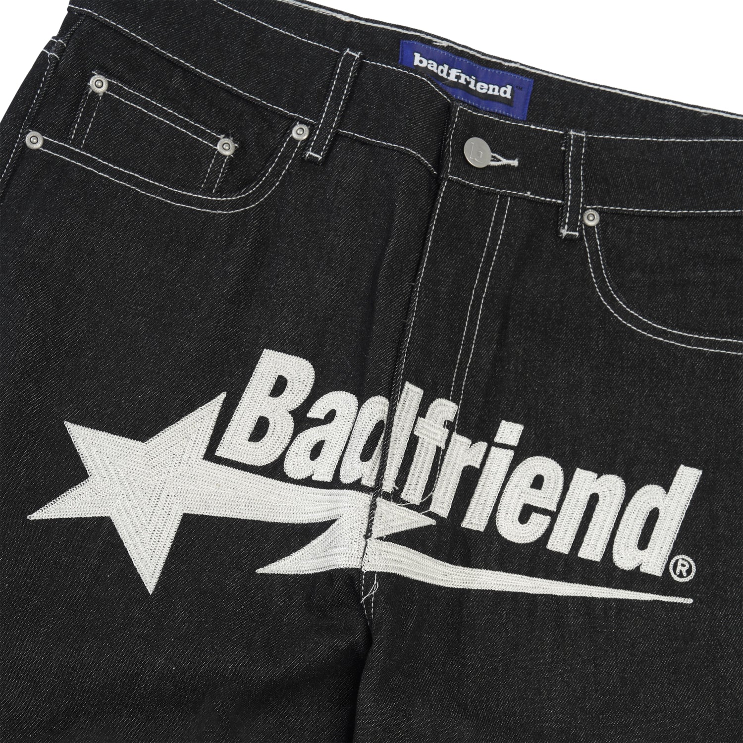 Star Pant Raw Denim Jean, Black / White