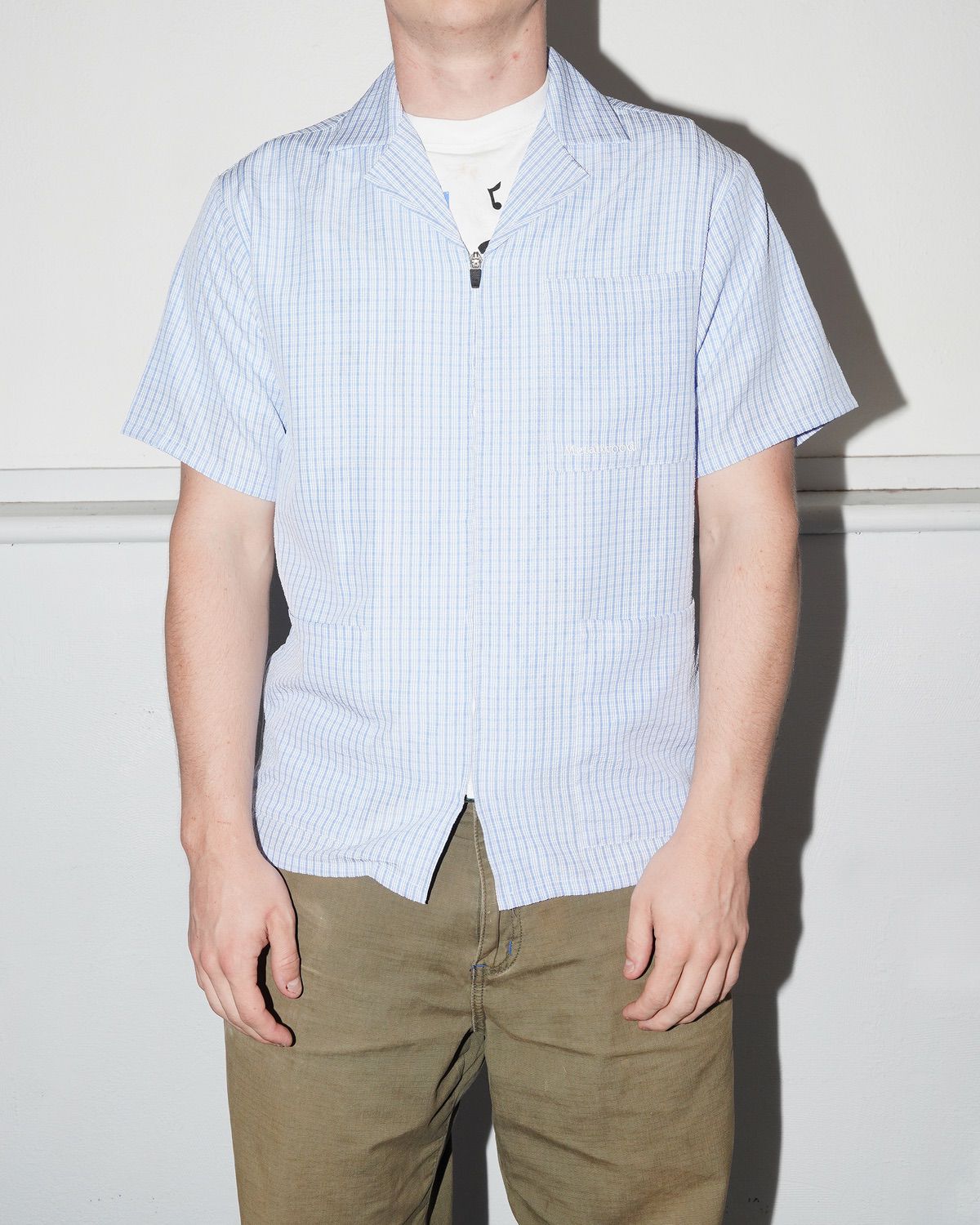 Textured Caddie Shirt, Blue
