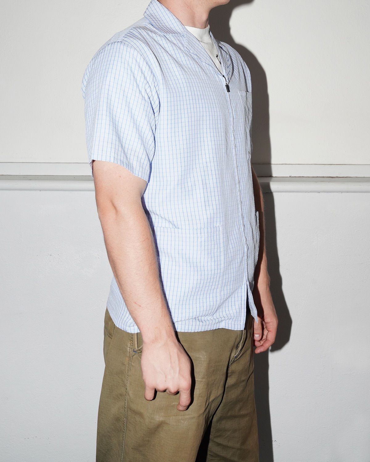 Textured Caddie Shirt, Blue