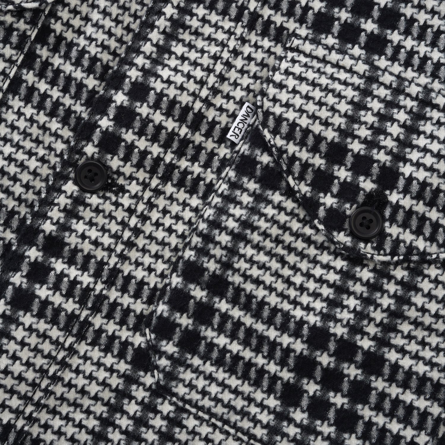 Double Pocket Tartan Overshirt, Black