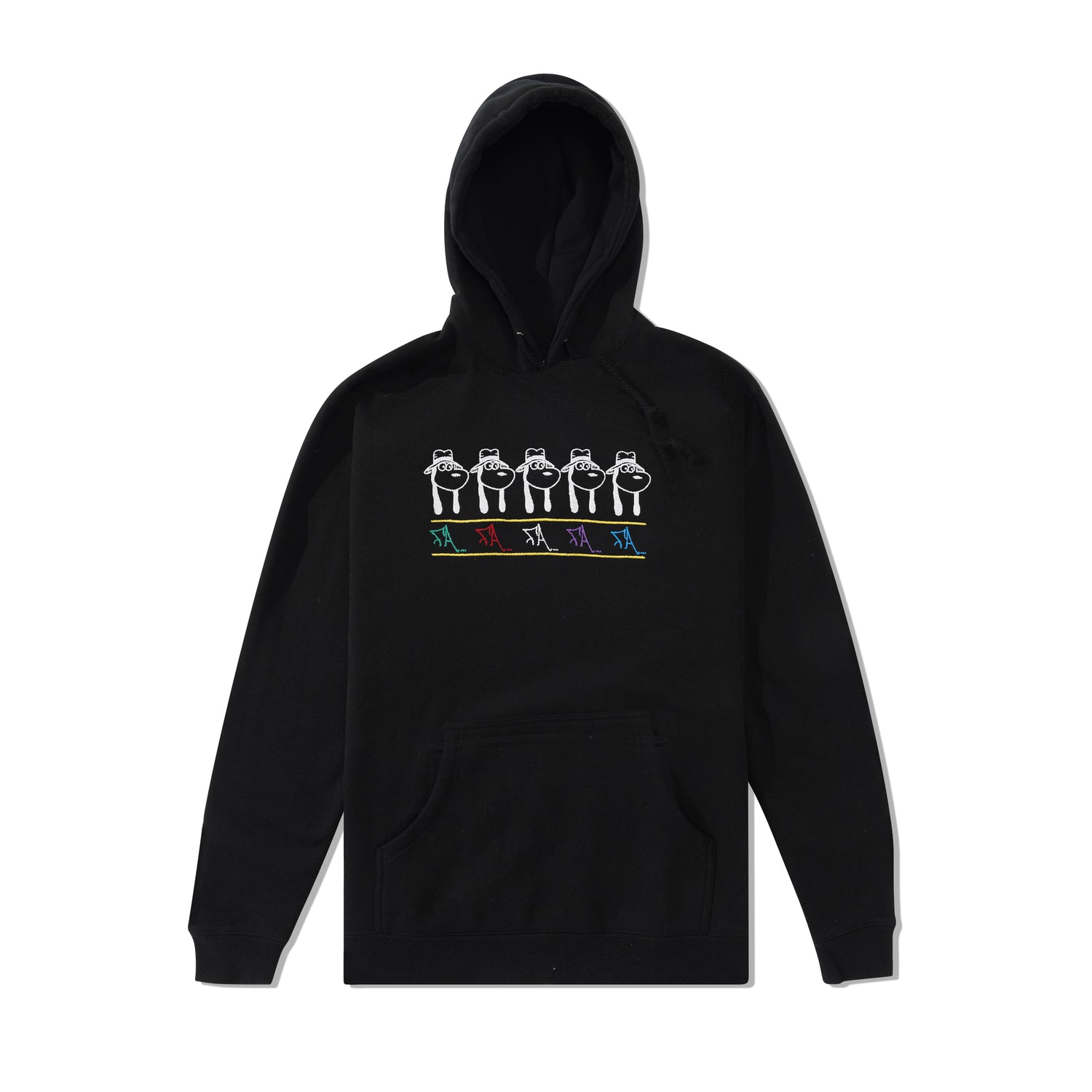 Spike Repeat Embroidered Pullover, Black