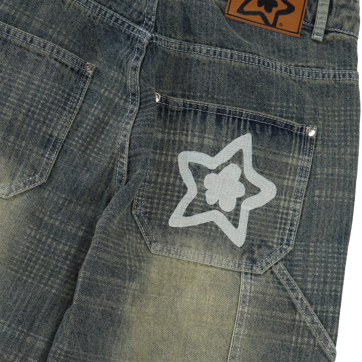 Plaid Star Denim Jean, Blue