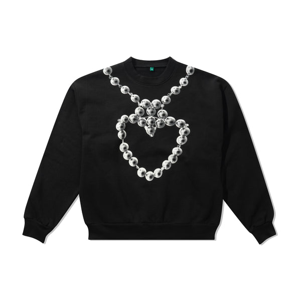 b.Eautiful b.Eautiful x LEO GON'DO Heart Chain Crewneck Sweatshirt, Black