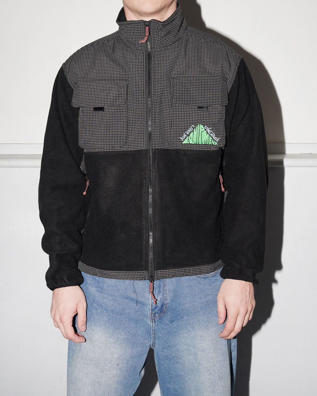 Equipment Ripstop Zip Fleece Jacket, Black