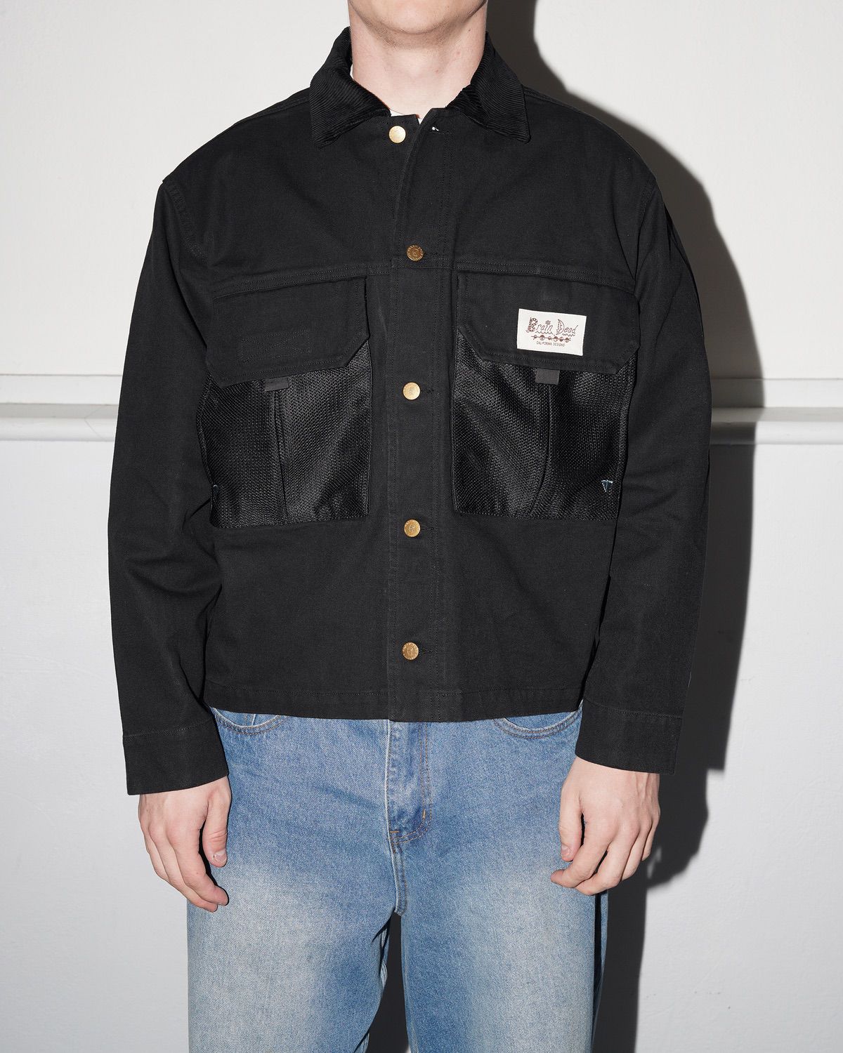 Cropped Chore Jacket, Black