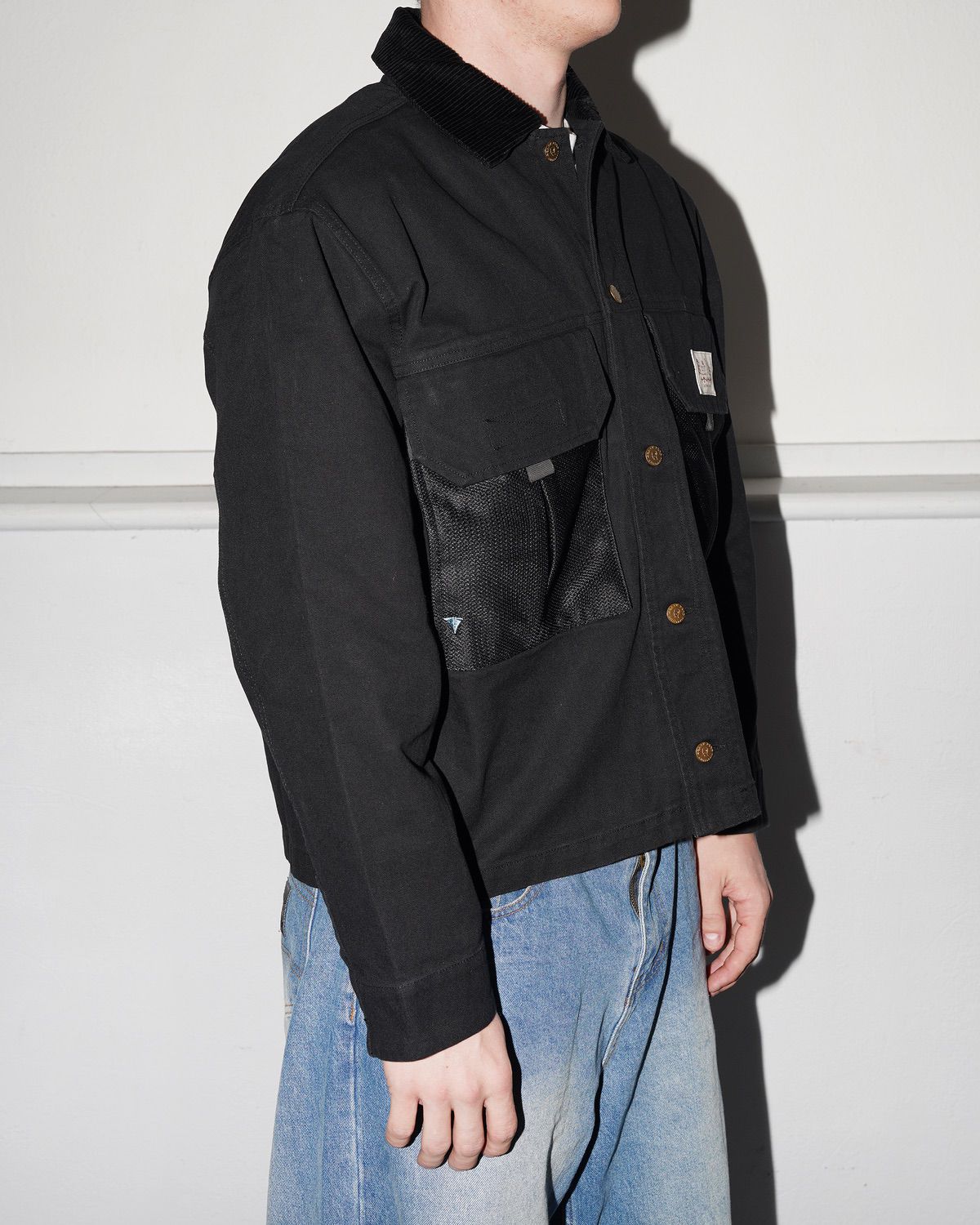 Cropped Chore Jacket, Black