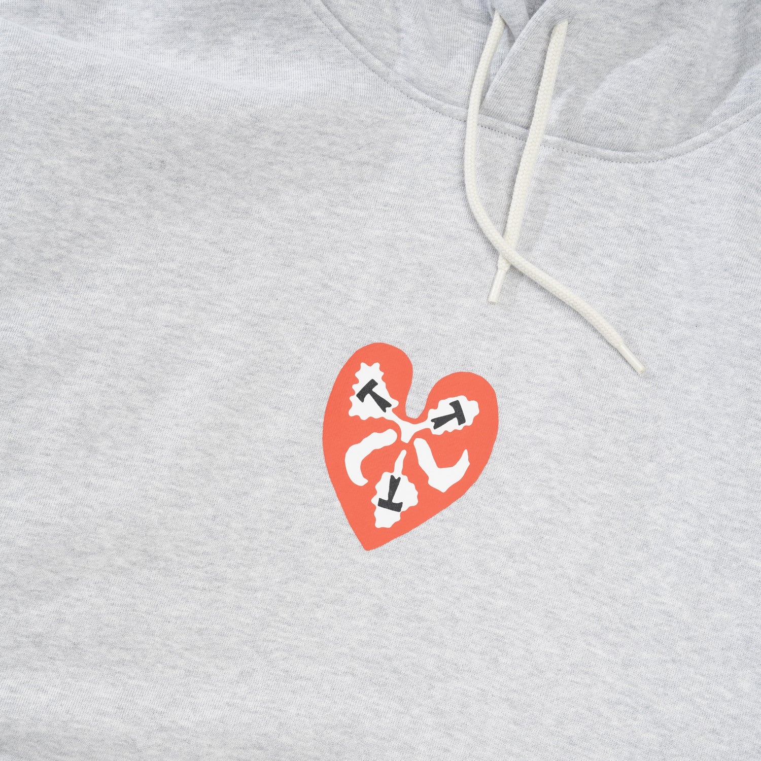 TTT Heart Pullover Hood, Heather Grey