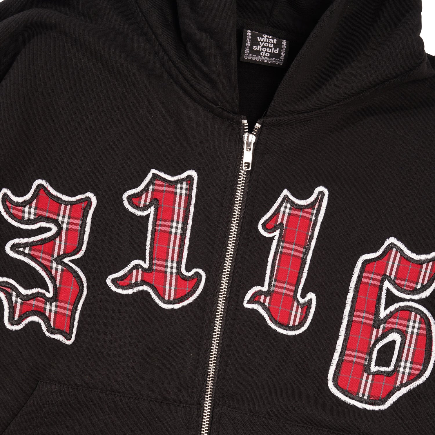 3116 Premium Zip Thru Pullover Hood, Black