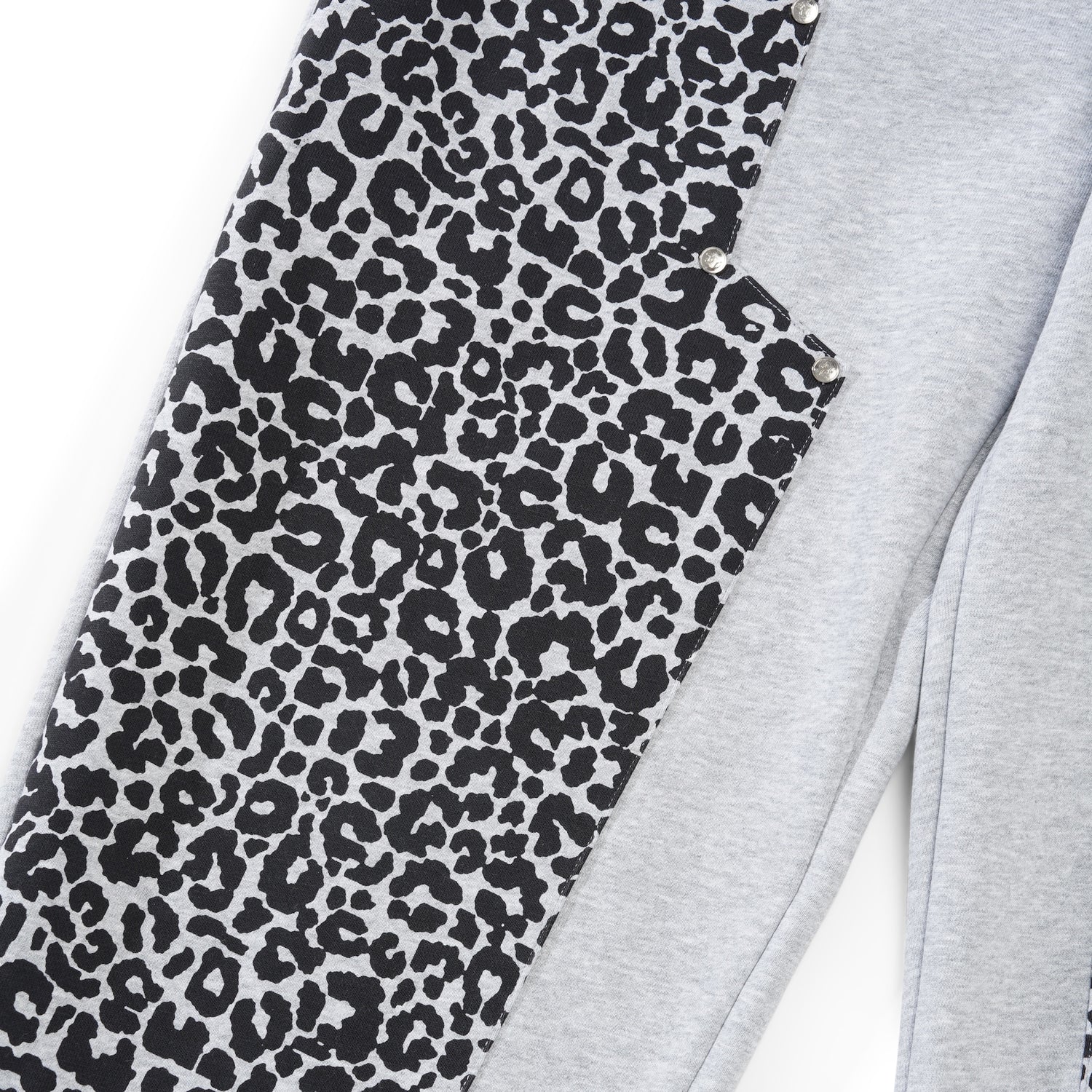 Leopard Double Knee Sweatpants, Grey