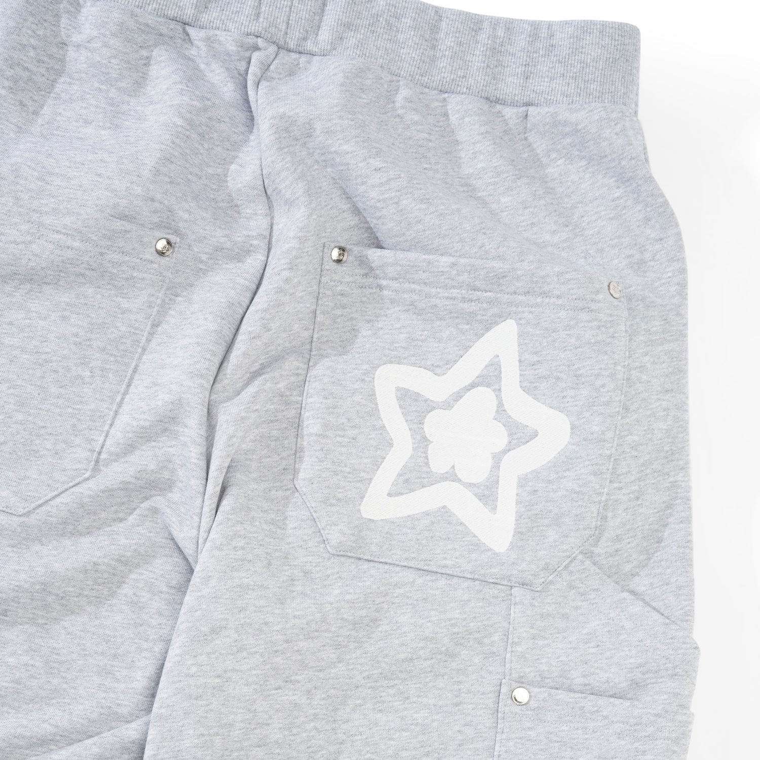 Leopard Double Knee Sweatpants, Grey