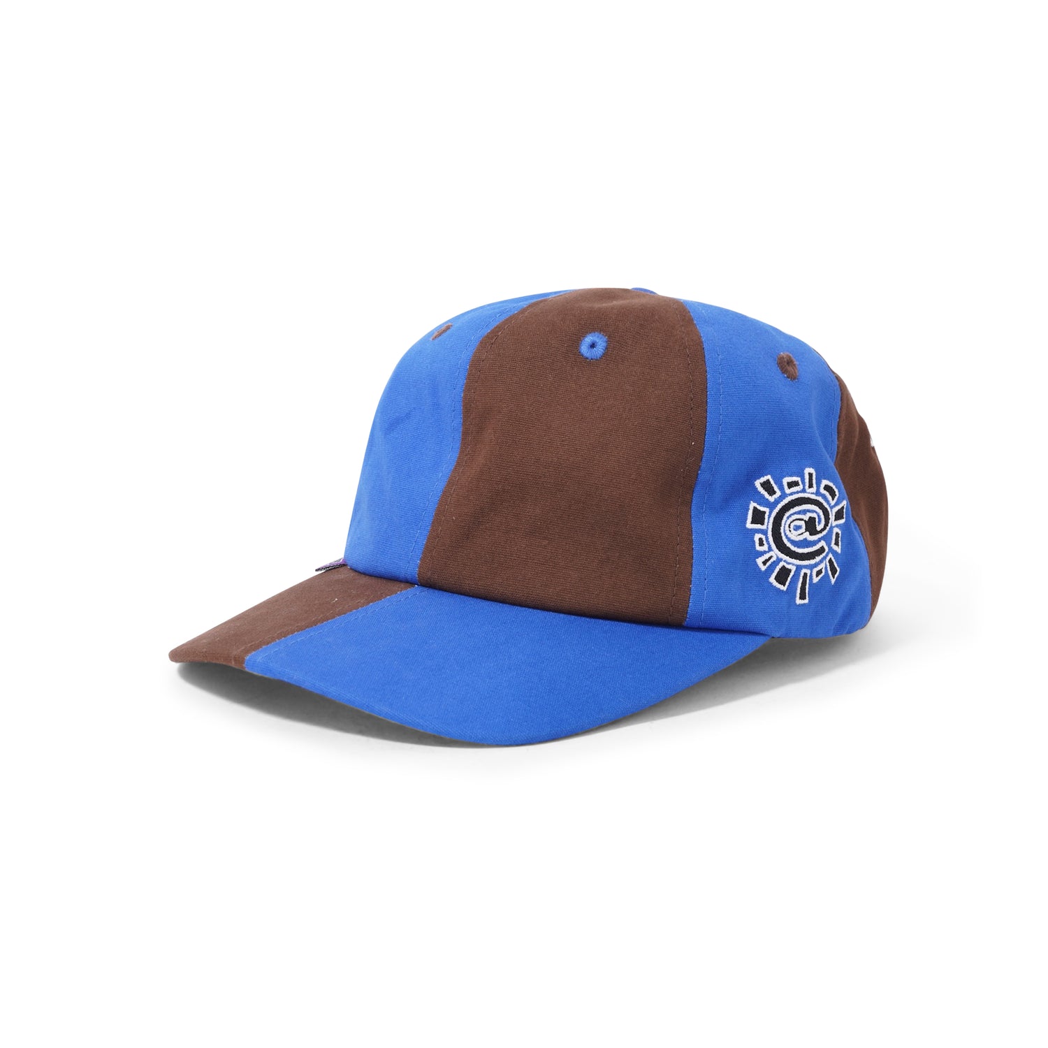 Mixed 6 Panel Hat, Burgundy / Blue