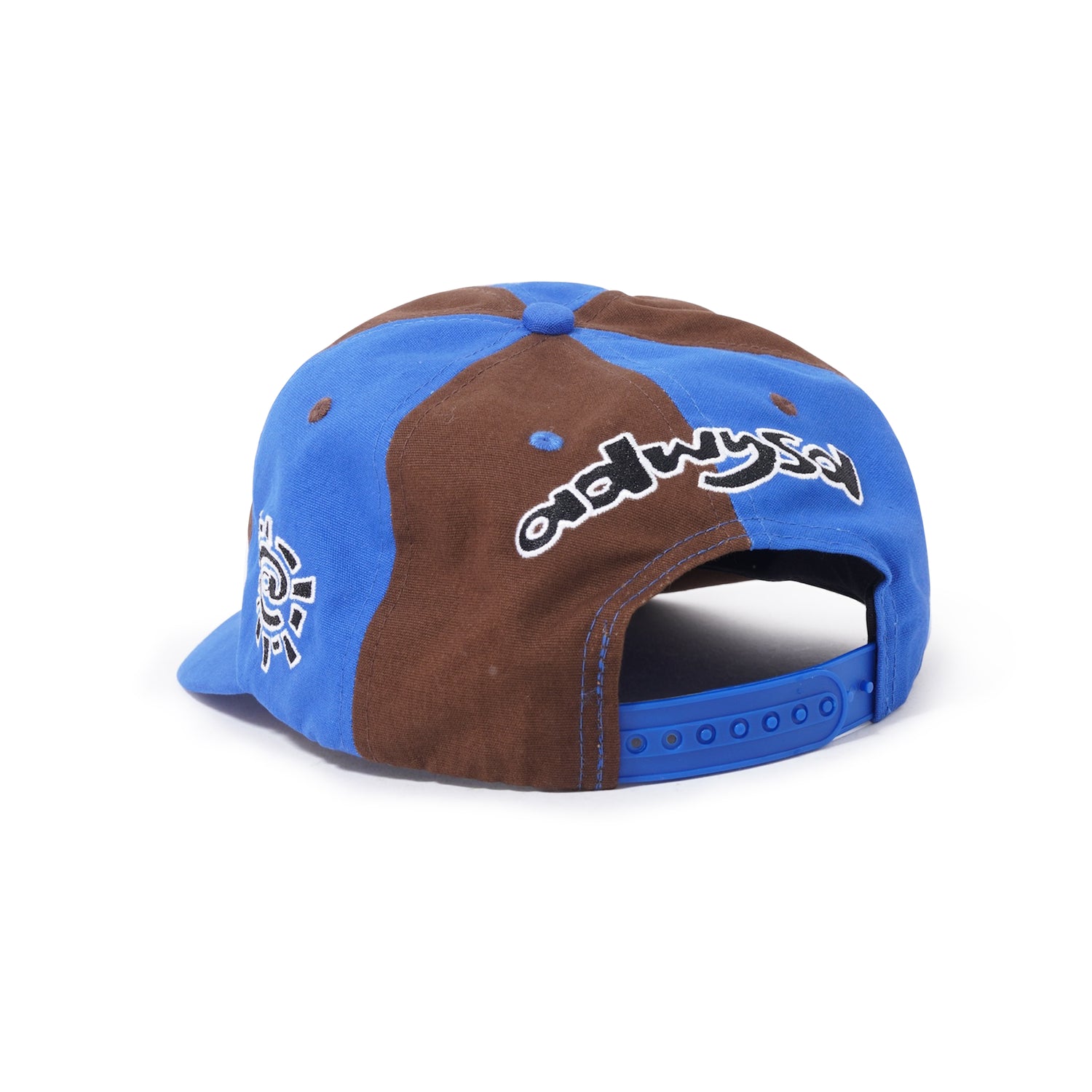 Mixed 6 Panel Hat, Burgundy / Blue