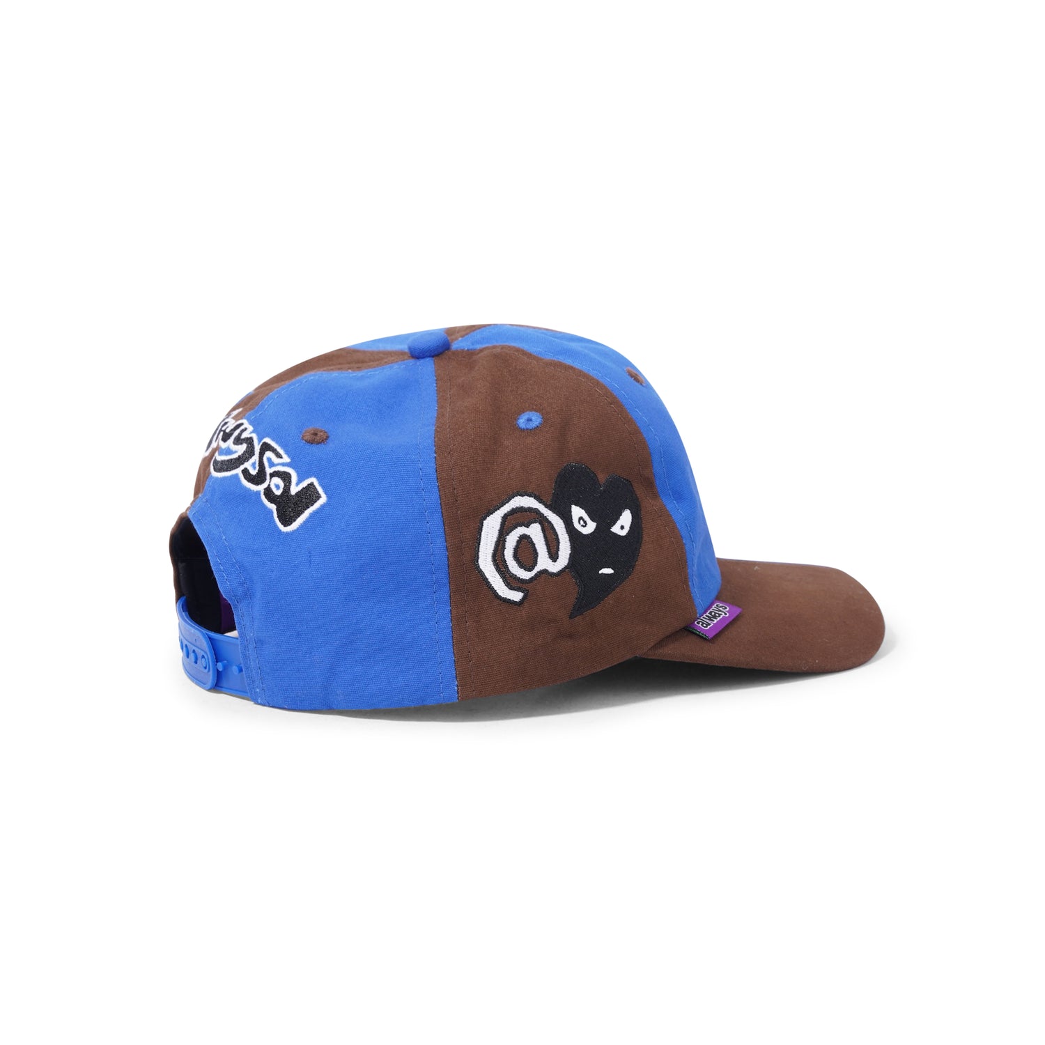 Mixed 6 Panel Hat, Burgundy / Blue