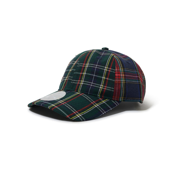 b.Eautiful Empty Low Profile Hat, Green Plaid / Navy Plaid